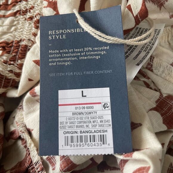 Universal Thread Women's Sleeveless Tiered Dress - Brown Floral - Picture 4 of 4